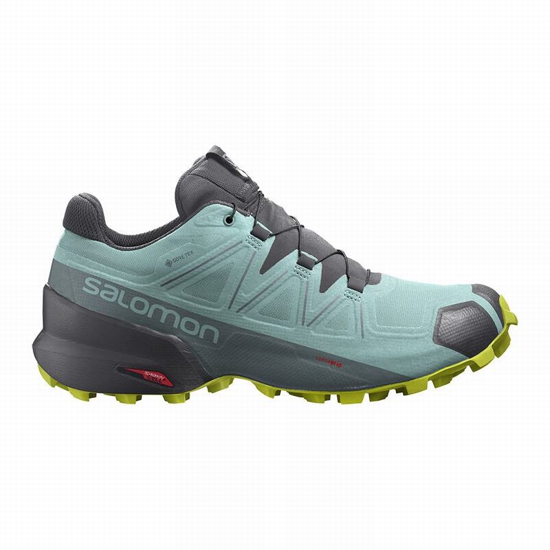 Salomon SPEEDCROSS 5 GORE-TEX Zapatillas Trail Running Mujer - Turquesa / Gris Oscuro - Colombia (02